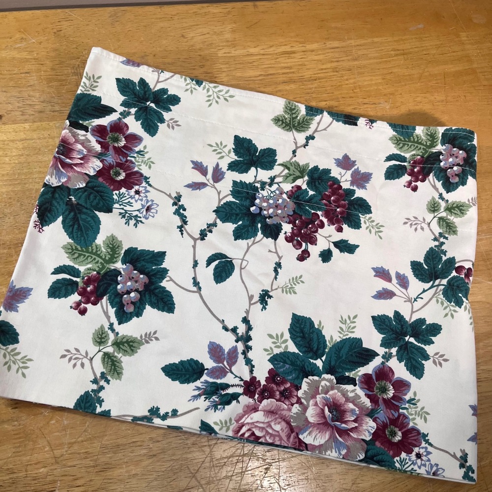 Waverly Pleasant Valley Valance 76x15 Cream Pink Floral Fruit Cotton Rod Pocket